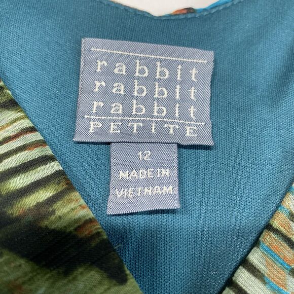 Rabbit Rabbit Rabbit Petite Maxi Dress Sz 12 Aztec/Tribal Pattern Green/Orange - Picture 6 of 11